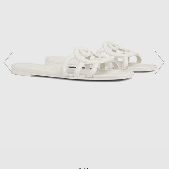 Gucci White Sandals with Interlocking G Logo - Picture 9 of 10